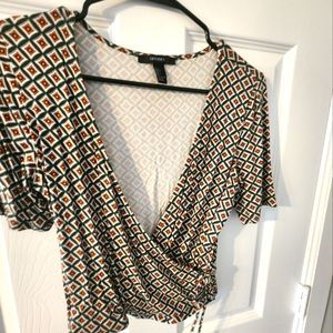 Crop Top / Orange and Green